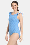 Zelocity Elastane Blended Slip-On Malliot with Removable Pads - Azure Blue — thumbnail 2